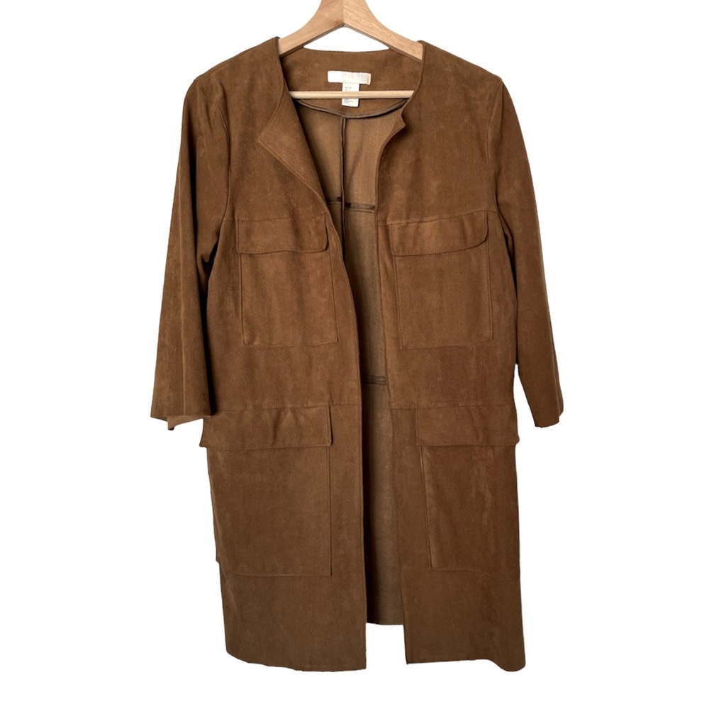 H&M Open Front Jacket W Patch Pockets Unlined